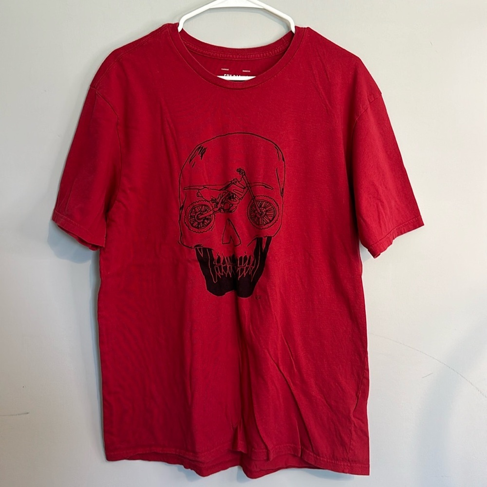 Fox Racing Red Skull Motocross 100% Cotton Men’s Short Sleeve T Shirt